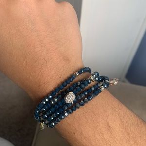 Blue beaded bracelet